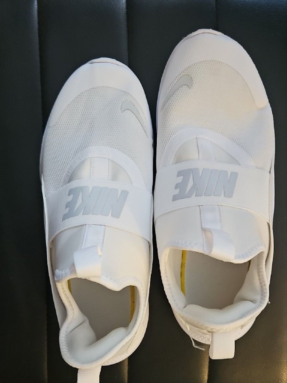 Youth Nike White Slip-On Sneakers with Elastic Strap - Picture 6 of 7